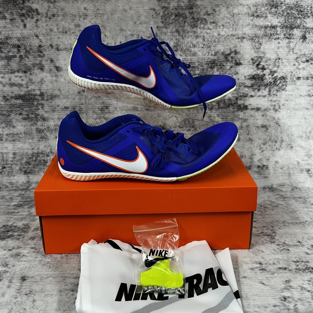 NIB No Lid Nike Zoom Rival Multi Track Spikes‎ Blue White Men's 14 DC8749 401